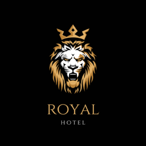 Black Illustrated Lion Hotel Logo