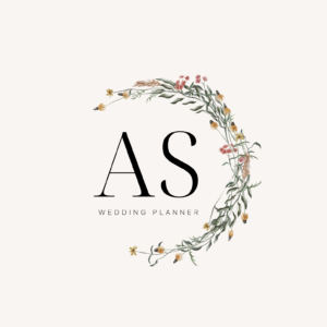 Yellow Floral Minimal Typography Wedding Planner Logo